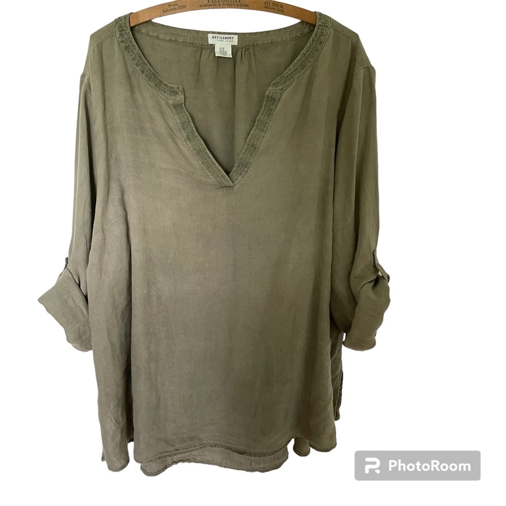 Artisan NY Linen Tunic Sage Green Size XXXL